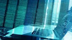 Rows of code and AI on a laptop to show Concept of artificial intelligence Rows of code and AI on a laptop to show Concept of artificial intelligence