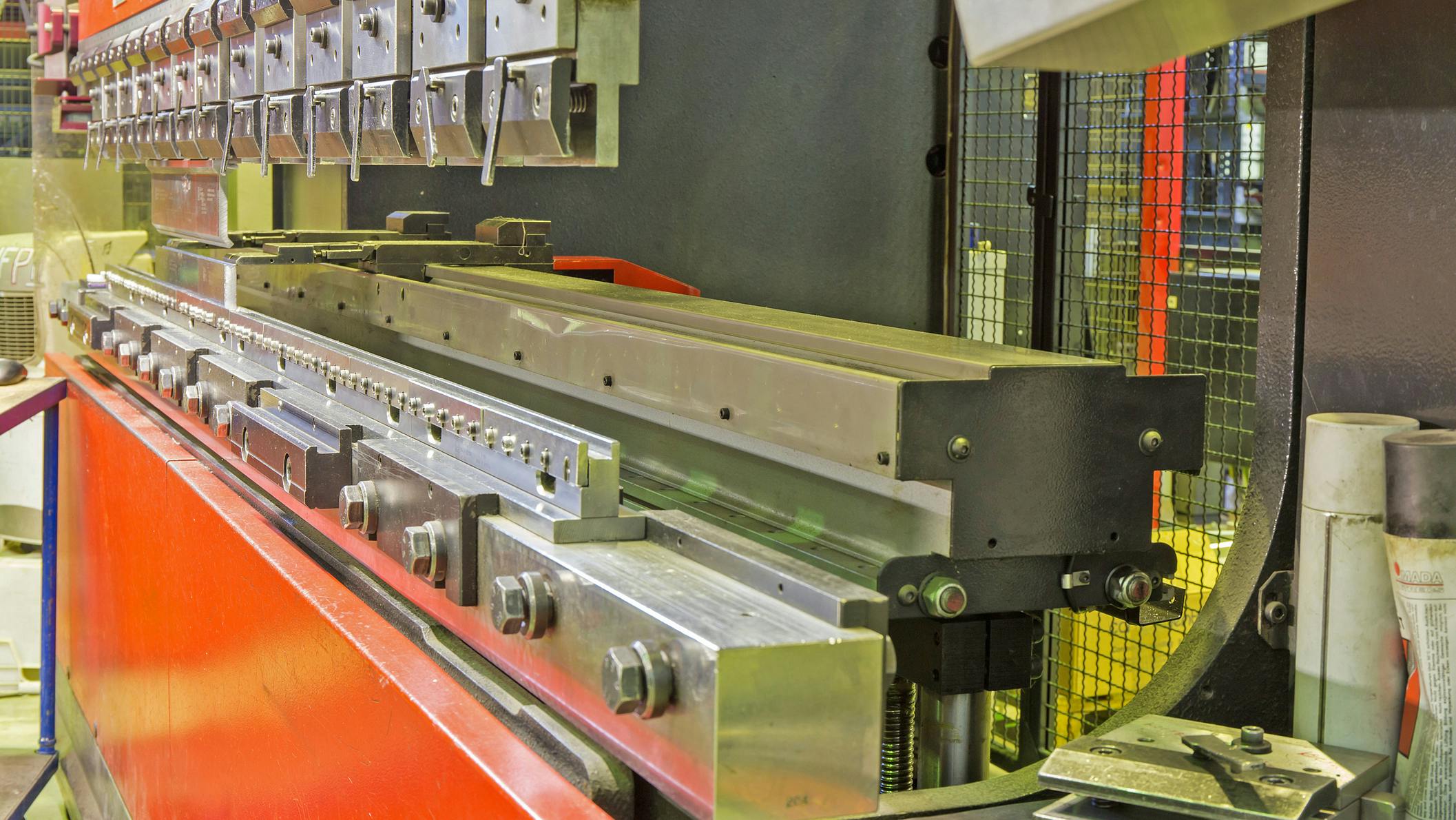 Angled View of a Press Brake in a Manufacturing Operation