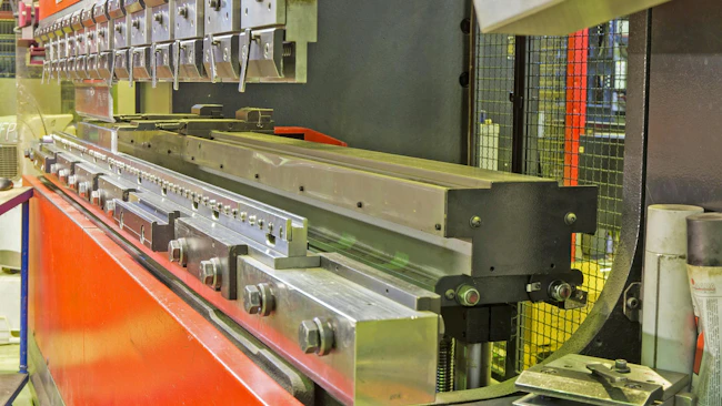 Angled View of a Press Brake in a Manufacturing Operation