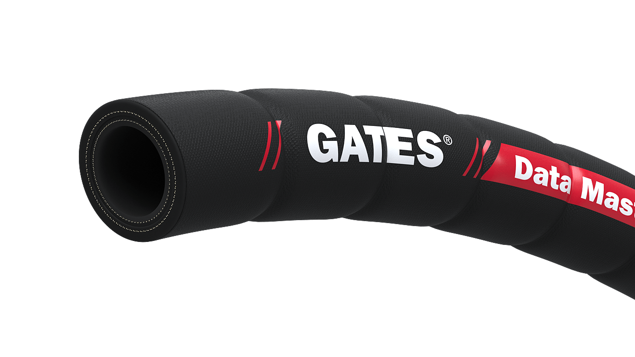 Close up on Gates Large Diameter Data Master MegaFlex Hose