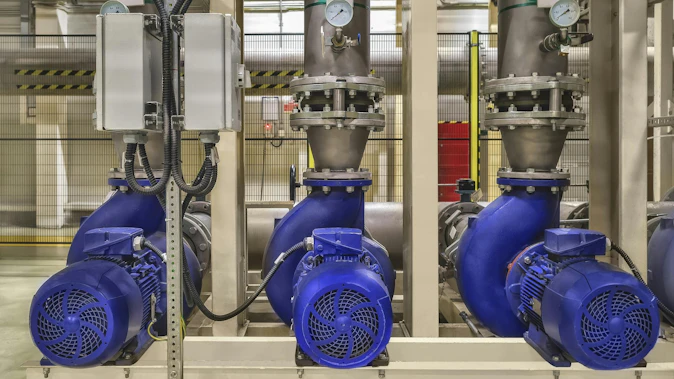 Line of Motors in an Industrial Operation