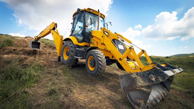 Backhoe on a Job Site