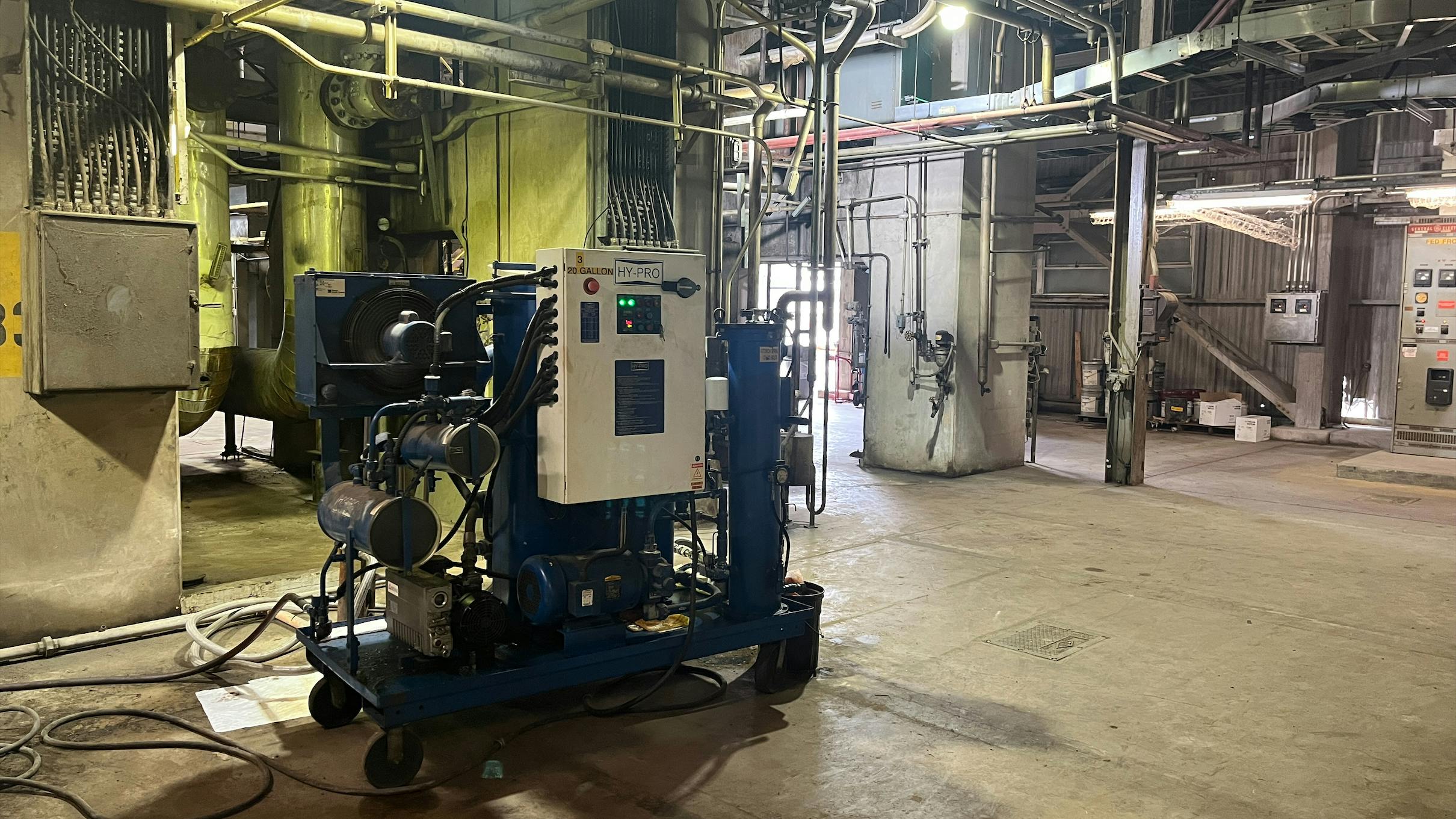 A Hy-Pro Filter Cart in use in a facility
