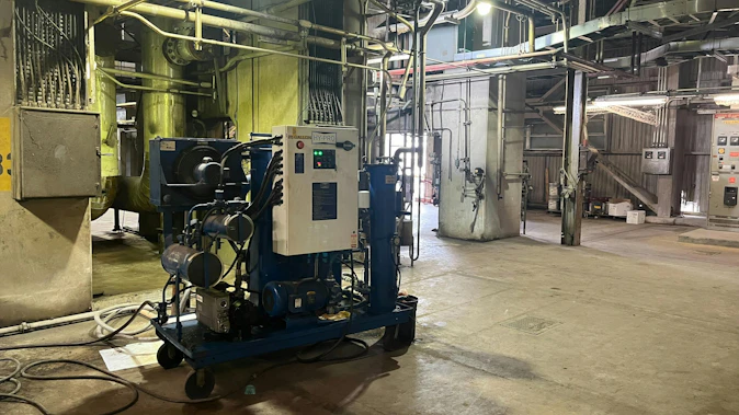 A Hy-Pro Filter Cart in use in a facility