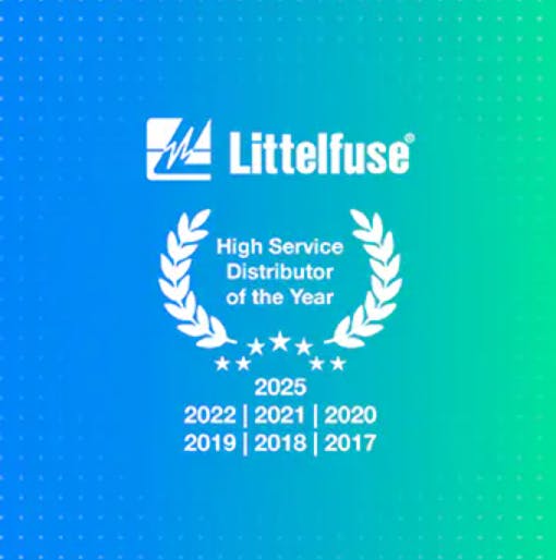 Mouser 2025 Global High Service Distributor of the Year award from Littelfuse