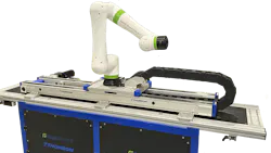 Thomson Movotrak CTU external linear axis transport solution with FANUC CRX cobots