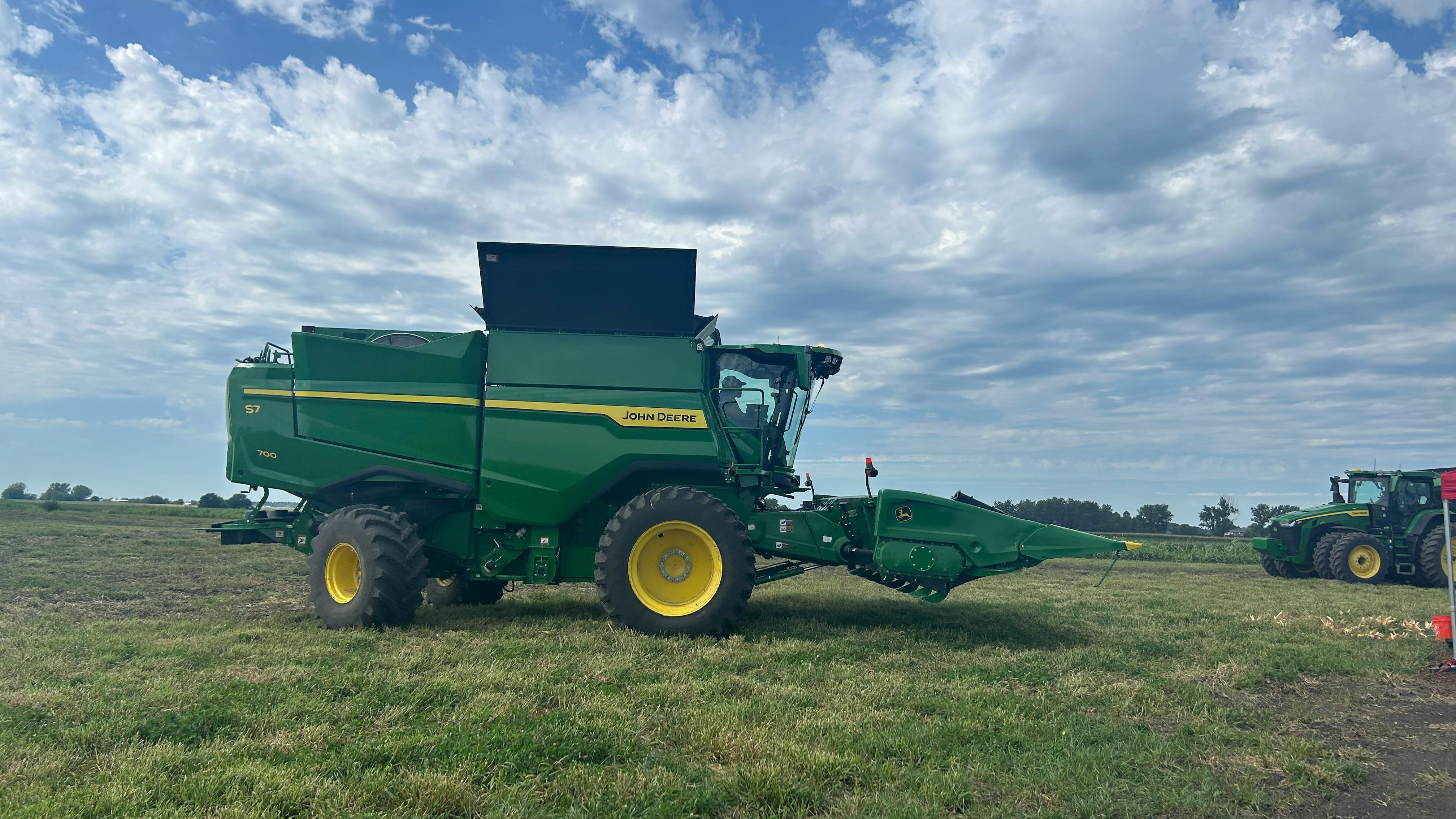 John Deere Combine in a Field
