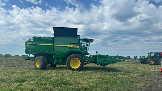 John Deere Combine in a Field