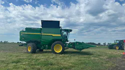 John Deere Combine in a Field