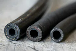 Three Industrial and Hydraulic Hoses
