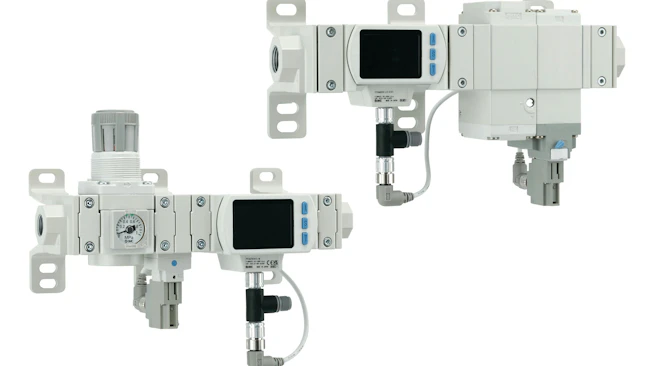 SMC IO-Link Compatible Air Management System on a white background