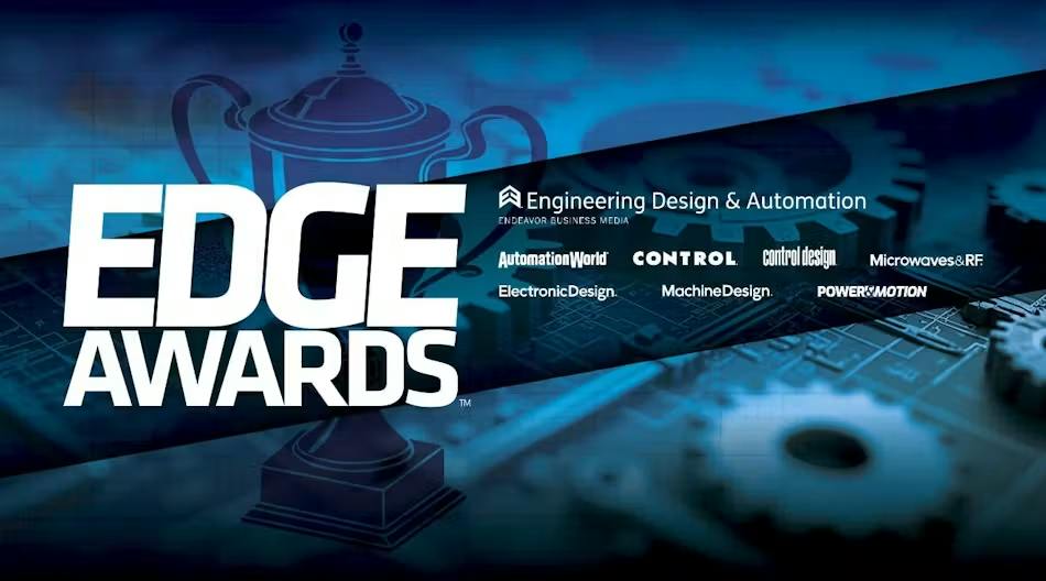EDGE Awards logo and logos for EndeavorB2B brands that promote that awards on a blue background with a trophy