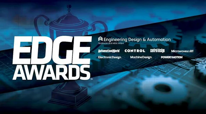 EDGE Awards logo and logos for EndeavorB2B brands that promote that awards on a blue background with a trophy