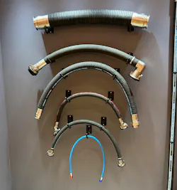 Several types of Danfoss hoses for data centers on a display